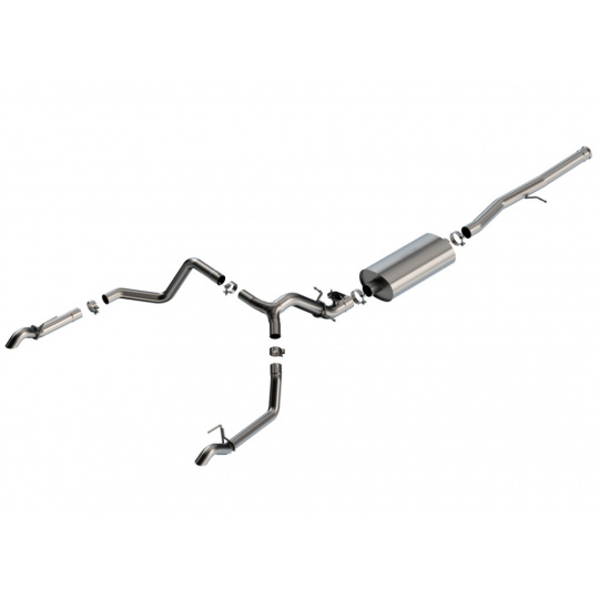 Borla Cat-Back výfukový systém "Touring" pro GMC Sierra 1500 AT4X 6.2L V8, automat, 4WD, CC s SB (5'9'') 147,4 WB, r.v. 2024-2025