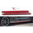 Maxton Design difuzory pod boční prahy ver.2 pro Hyundai i30 N Mk3, červený lesklý plast ABS