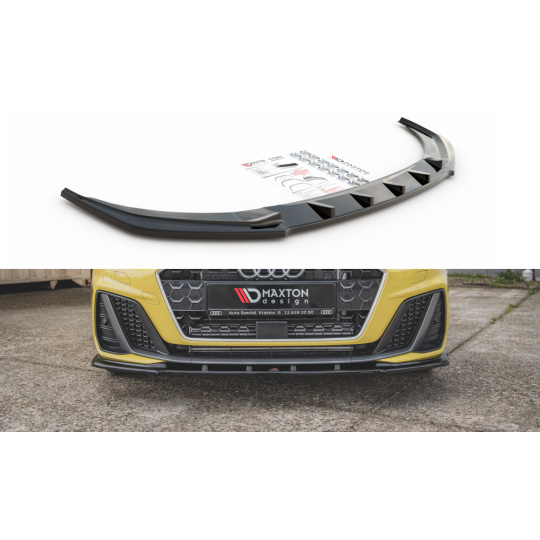 Maxton Design spoiler pod přední nárazník ver.1 pro Audi A1 GB, černý lesklý plast ABS