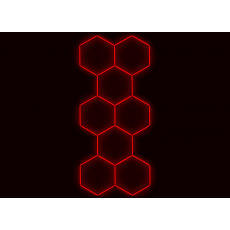 Kompletní LED hexagonové svítidlo červené, rozměr: 8 elementů 166 x 386 cm Kompletní LED hexagonové svítidlo červené, rozměr: 8 elementů 166 x 386 cm