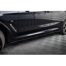 Maxton Design difuzory pod boční prahy pro BMW X4 G02, černý lesklý plast ABS