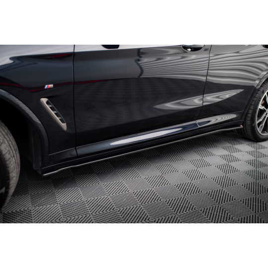 Maxton Design difuzory pod boční prahy pro BMW X4 G02, černý lesklý plast ABS