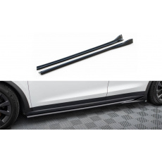 Maxton Design difuzory pod boční prahy pro Tesla Model X Mk1 Facelift, černý lesklý plast ABS