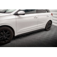 Maxton Design difuzory pod boční prahy pro Hyundai i20 Mk2 Facelift, černý lesklý plast ABS
