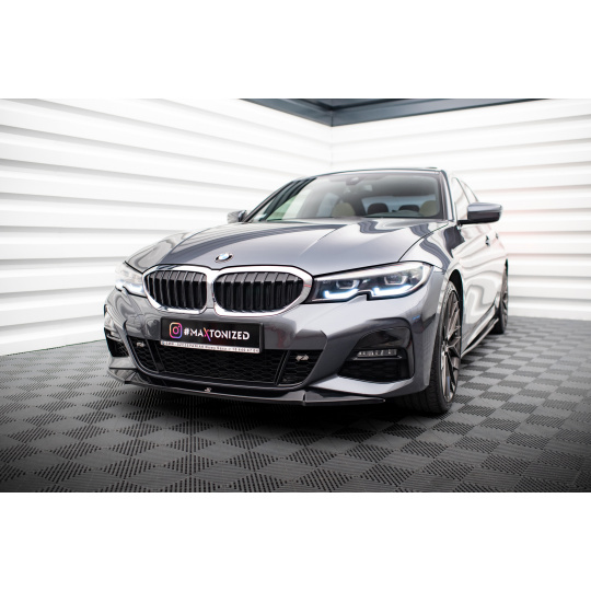 Maxton Design spoiler pod přední nárazník ver.1 pro BMW řada 3 G20 M-Pack, černý lesklý plast ABS