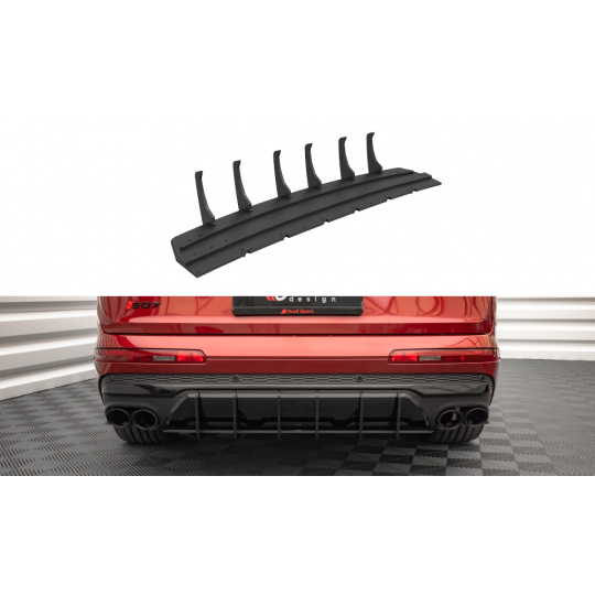 Maxton Design "Street Pro" difuzor zadního nárazníku pro Audi SQ7 Mk2 Facelift, plast ABS bez povrchové úpravy, s černou a červenou linkou