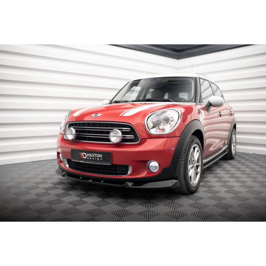 Maxton Design spoiler pod přední nárazník pro Mini Countryman R60 Facelift, černý lesklý plast ABS