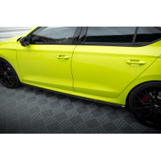 Maxton Design difuzory pod boční prahy ver.1 pro Škoda Octavia RS Mk4, Mk4 Facelift, černý lesklý plast ABS