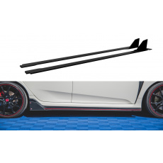 Maxton Design "Racing durability" difuzory pod boční prahy pro Honda Civic Mk10 Type-S/R, plast ABS bez povrchové úpravy, s červenou linkou
