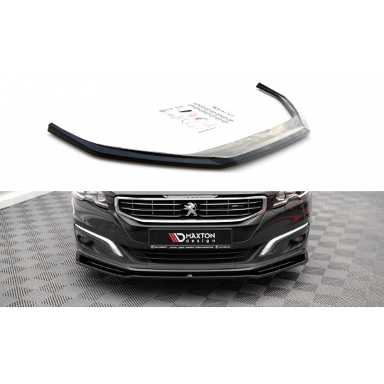 Maxton Design spoiler pod přední nárazník ver.2 pro Peugeot 508 Mk1 GT, černý lesklý plast ABS