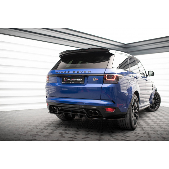 Maxton Design středový spoiler pod zadní nárazník s žebrováním pro Land rover Range Rover Sport Mk2 SVR, černý lesklý plast ABS