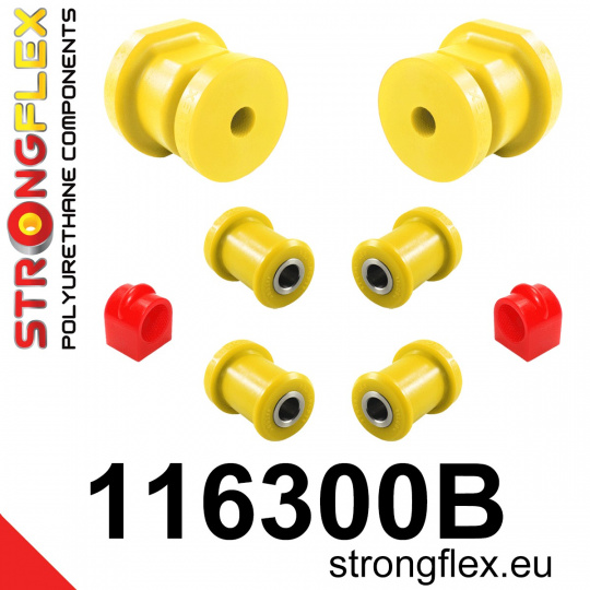 116300B: Strongflex Sada silentbloků zadního zavěšení 116300B: Strongflex Sada silentbloků zadního zavěšení