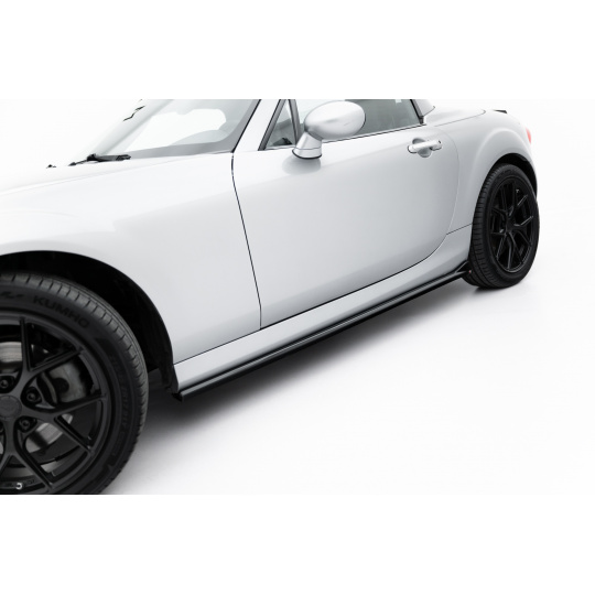 Maxton Design difuzory pod boční prahy pro Mazda Mx-5 Mk3 NC Facelift, černý lesklý plast ABS