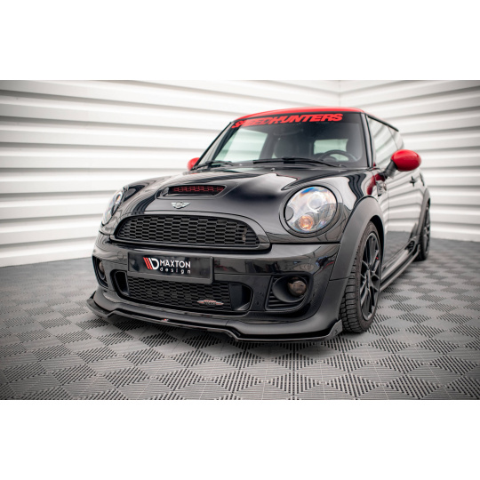 Maxton Design spoiler pod přední nárazník ver.2 pro Mini Cooper R56 JCW, černý lesklý plast ABS