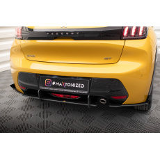 Maxton Design "Street Pro" boční difuzory pod zadní nárazník s křidélky pro Peugeot 208 GT Mk2, plast ABS bez povrchové úpravy, s černou a červenou linkou