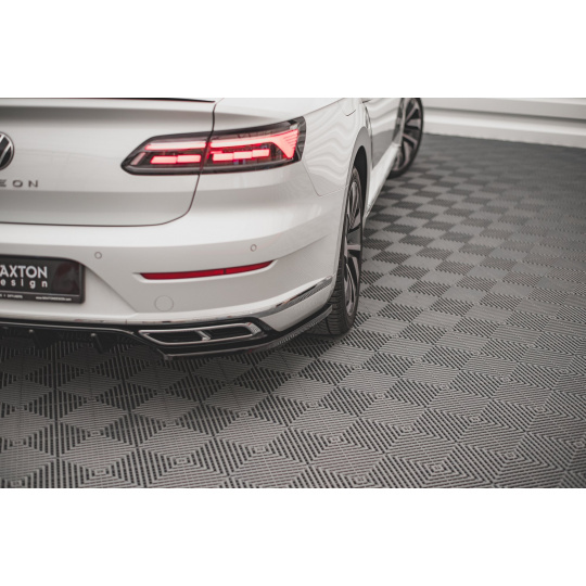 Maxton Design boční difuzory pod zadní nárazník pro Volkswagen Arteon R-Line Facelift, černý lesklý plast ABS