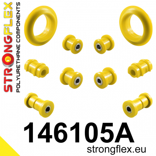 146105A: Strongflex Sada silentbloků předního zavěšení a zadního nosníku varianta SPORT