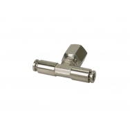 VIAIR fitinka T-kus s jedním závitovým výstupem 1/4" samice a dvěma výstupy na hadičku 1/4"