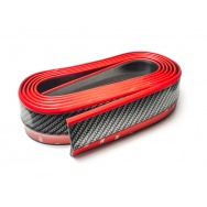 Univerzální spoiler z pružného materiálu Carbon-Look - černý s červenou linkou, délka 2,5 m