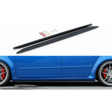 Maxton Design difuzory pod boční prahy pro Audi RS4 B7, černý lesklý plast ABS