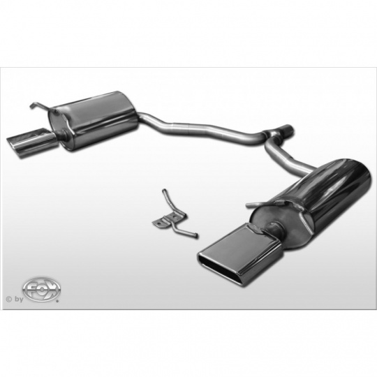 Fox Sportauspuff koncový tlumič výfuku s koncovkou 1x145x65 Typ 59 na obou stranách pro Mercedes třída E C207 2009- s motorem 1.8, 2.2 D