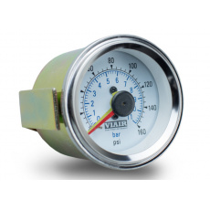 VIAIR ukazatel tlaku 2" dvojručičkový, bílý, podsvícený, do 11 bar / 160 PSI VIAIR ukazatel tlaku 2" dvojručičkový, bílý, podsvícený, do 11 bar / 160 PSI