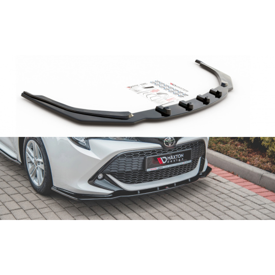 Maxton Design spoiler pod přední nárazník ver.1 pro Toyota Corolla XII 2019-/Touring Sports, černý lesklý plast ABS