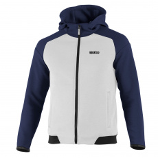 Sparco mikina se zipem a kapucí, barva: bílo-modrá, velikost: XXL Sparco mikina se zipem a kapucí, barva: bílo-modrá, velikost: XXL