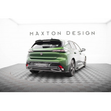 Maxton Design spoiler pod zadní nárazník s žebrováním pro Peugeot 308 Mk3, černý lesklý plast ABS, Hatchback