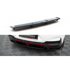 Maxton Design středový spoiler pod zadní nárazník s žebrováním pro Hyundai i30 N Mk3, černý lesklý plast ABS, fastback Maxton Design středový spoiler pod zadní nárazník s žebrováním pro Hyundai i30 N Mk3, černý lesklý plast ABS, fastback