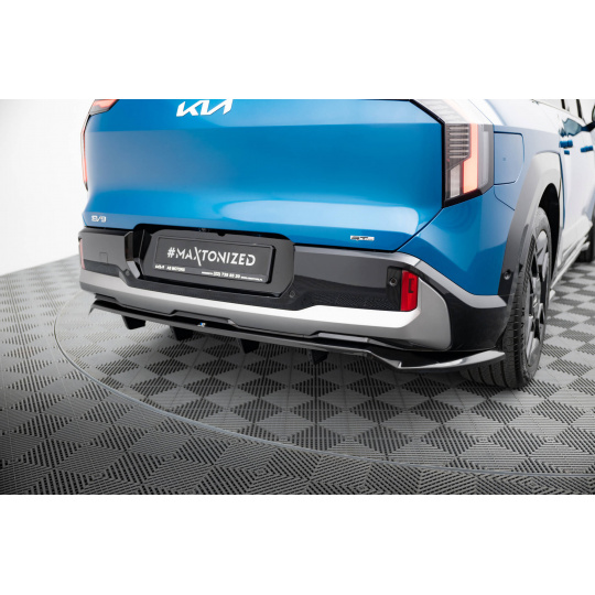 Maxton Design spoiler pod zadní nárazník s žebrováním pro Kia EV9 Mk1 GT-Line, černý lesklý plast ABS