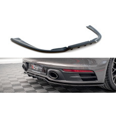 Maxton Design středový spoiler pod zadní nárazník s žebrováním pro Porsche 911 992 /Carrera 4S, černý lesklý plast ABS