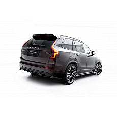 Maxton Design spoiler pod zadní nárazník s žebrováním pro Volvo XC90 Mk2 Facelift 2, černý lesklý plast ABS