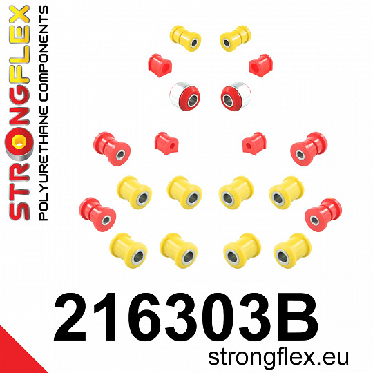 216303B: Strongflex Kompletní sada silentbloků zavěšení 216303B: Strongflex Kompletní sada silentbloků zavěšení