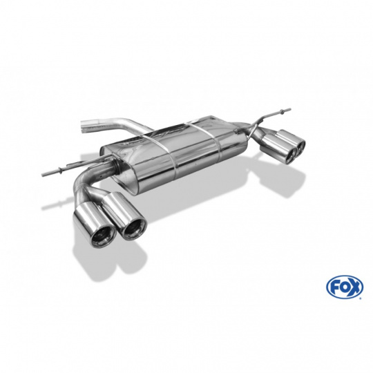 Fox Sportauspuff koncový tlumič výfuku s koncovkou 2x80 Typ 13 na obou stranách pro Volkswagen Golf V s motorem 1.4, 1.6, 1.9 TDI, 2.0 FSI, 2.0 SDI, 2.0 TDI
