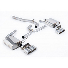 Milltek Sport výfukový systém cat-back bez rezonátoru (hlasitější) pro Volkswagen Golf Mk7.5 R Estate / Variant 2.0 TSI 300PS (s GPF) 2019-2020, typ koncovek: oválné leštěné