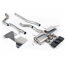 Milltek Sport výfukový systém cat-back bez rezonátoru (nejhlasitější) s klapkami pro Honda Civic Type R FL5 2.0 i-VTEC (s i bez OPF/GPF) 2022-2024, JET-115 karbonové koncovky