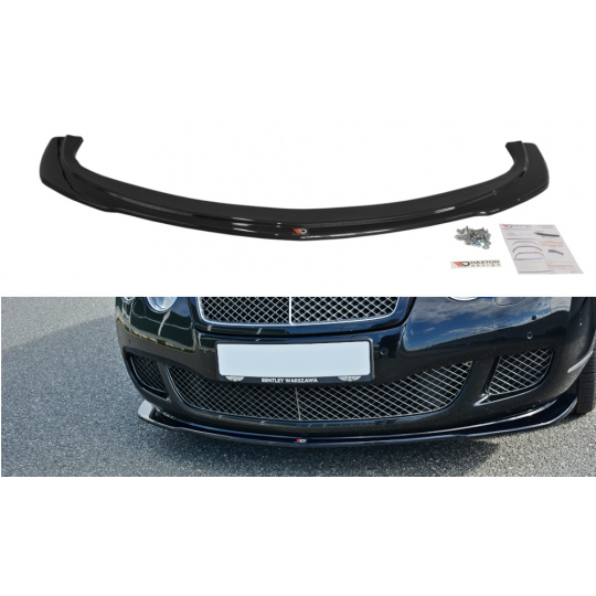 Maxton Design spoiler pod přední nárazník ver.1 pro Bentley Continental GT Mk1, černý lesklý plast ABS, r.v. 2009-2012