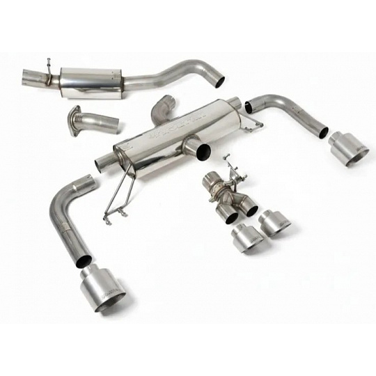 Milltek Sport výfukový systém secondary cat-back 76.2mm / 3" s rezonátorem pro Toyota Corolla GR Corolla 1.6 Turbo 2023-2024, GT brpušené titanové koncovky