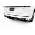 Maxton Design spoiler pod zadní nárazník s žebrováním pro Volkswagen Atlas R-Line Mk1 Facelift 2, černý lesklý plast ABS