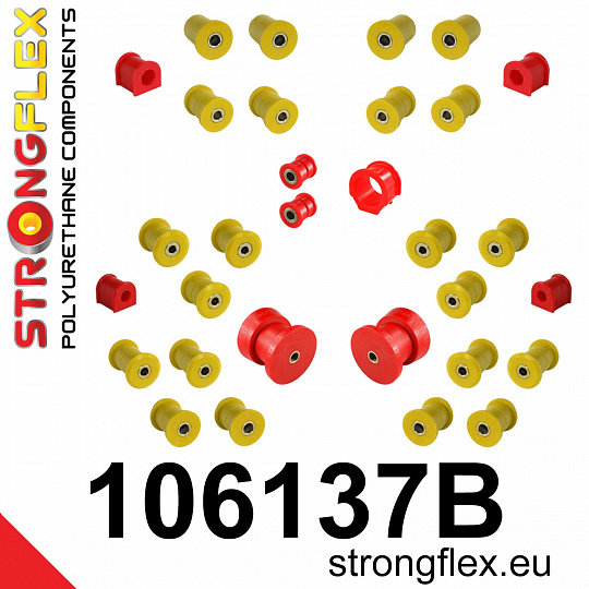 106137B: Strongflex Kompletní sada polyuretanových silentbloků pro zavěšení 106137B: Strongflex Kompletní sada polyuretanových silentbloků pro zavěšení