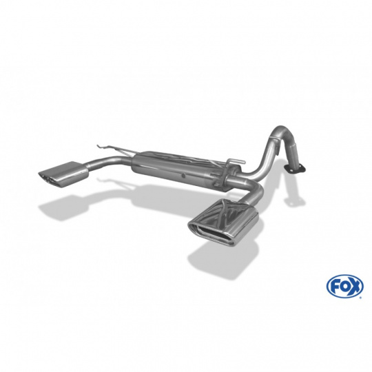 Fox Sportauspuff koncový tlumič výfuku s koncovkou 150x70 Typ 53 na obou stranách pro Toyota Yaris 2006- s motorem 1.0, 1.3, 1.4 D