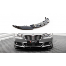 Maxton Design spoiler pod přední nárazník pro BMW řada 5 GT F07 M-Pack, černý lesklý plast ABS