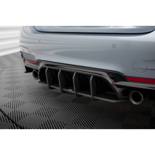 Maxton Design "Street Pro" difuzor zadního nárazníku pro BMW řada 4 F32, plast ABS bez povrchové úpravy, 435 coupe M-pack, s černou a červenou linkou