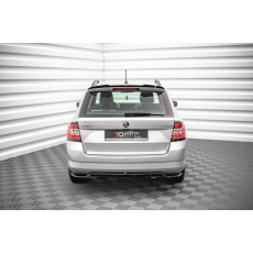 Maxton Design středový spoiler pod zadní nárazník s žebrováním pro Škoda Fabia Mk3, černý lesklý plast ABS