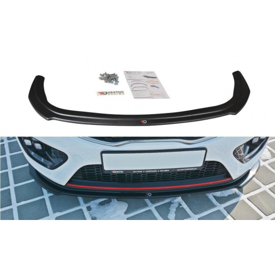 Maxton Design spoiler pod přední nárazník ver.1 pro Kia Cee'd Mk 2/Pro Cee'd GT, černý lesklý plast ABS