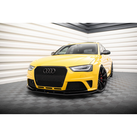 Maxton Design "Street Pro" spoiler pod přední nárazník pro Audi RS4 B8, plast ABS bez povrchové úpravy, s červenou linkou
