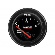 Sandtler série Racing přídavný ukazatel - voltmetr, barva: černá