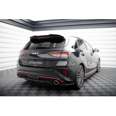 Maxton Design středový spoiler pod zadní nárazník s žebrováním pro Kia Cee'd Mk 3/ProCeed GT, černý lesklý plast ABS