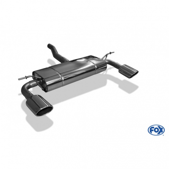 Fox Sportauspuff koncový tlumič výfuku s koncovkou 115x85 Typ 32 na obou stranách pro Mercedes třída A W176 2012- s motorem 1.6, 2.0